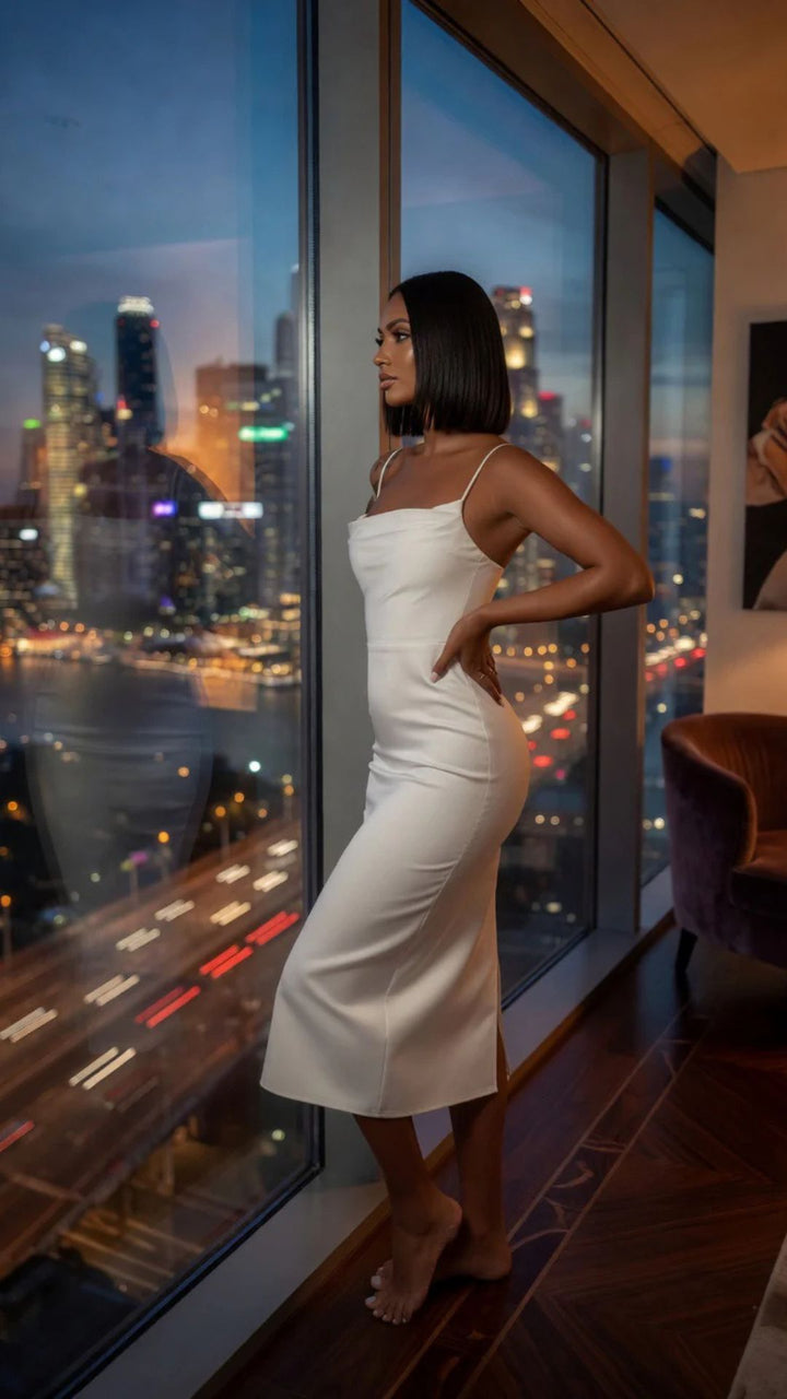 Spaghetti Strap Bodycon Midi Dress