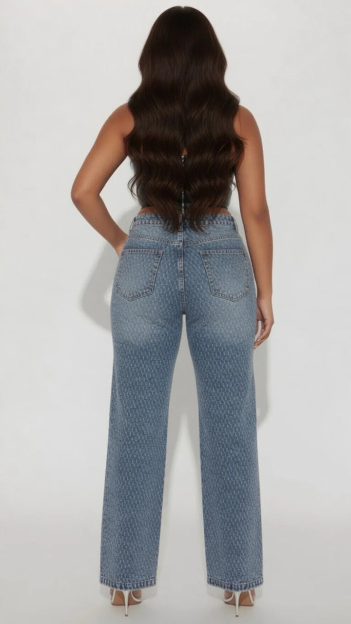 Straight Leg Denim Jeans