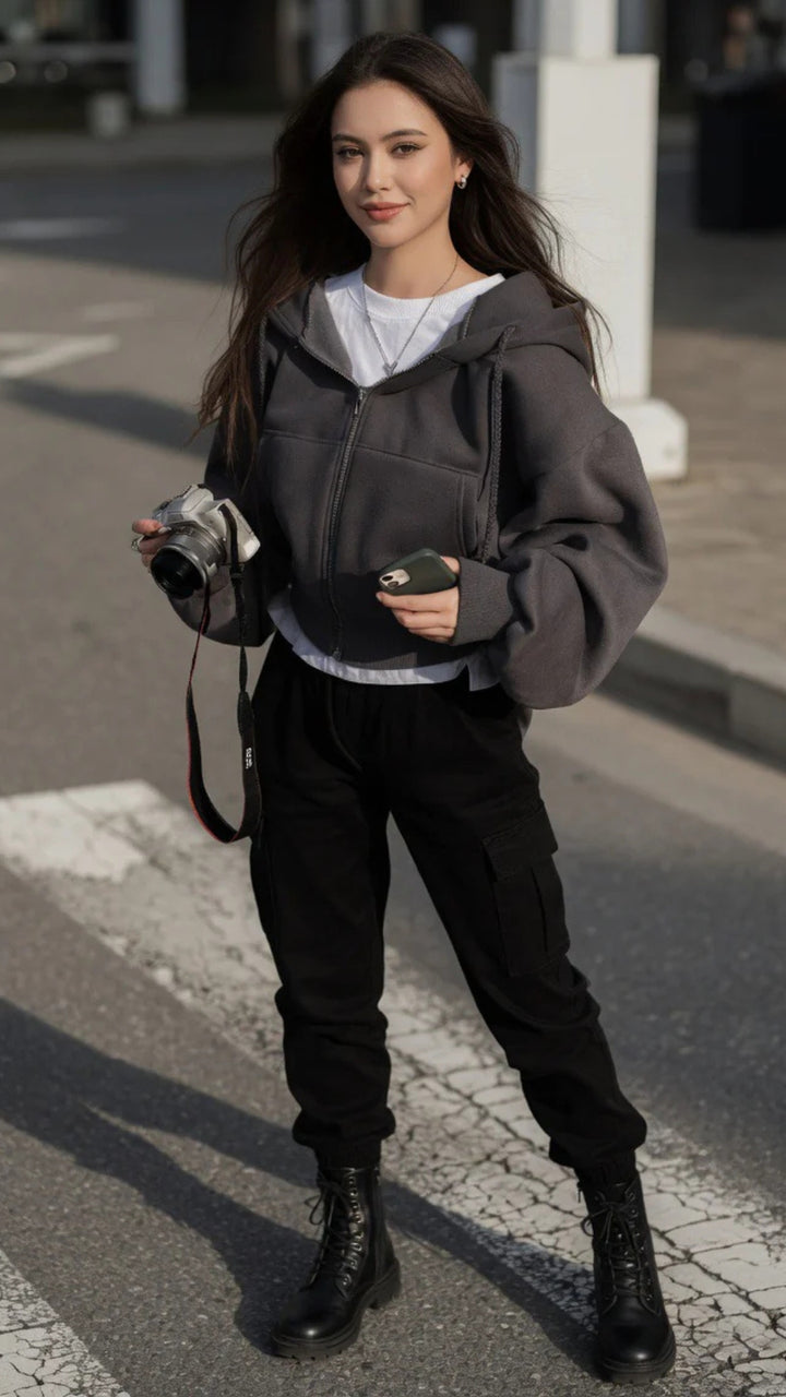 Basic Cropped Hoodie