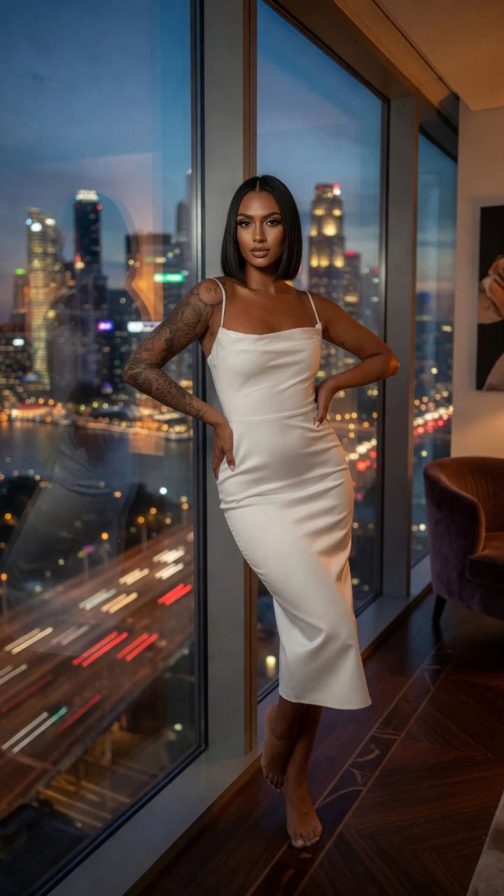 Spaghetti Strap Bodycon Midi Dress
