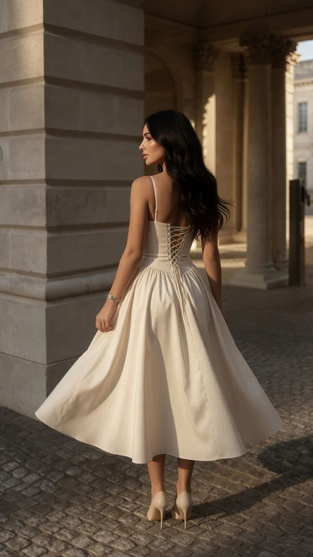 Corset Spaghetti Strap Midi Dress