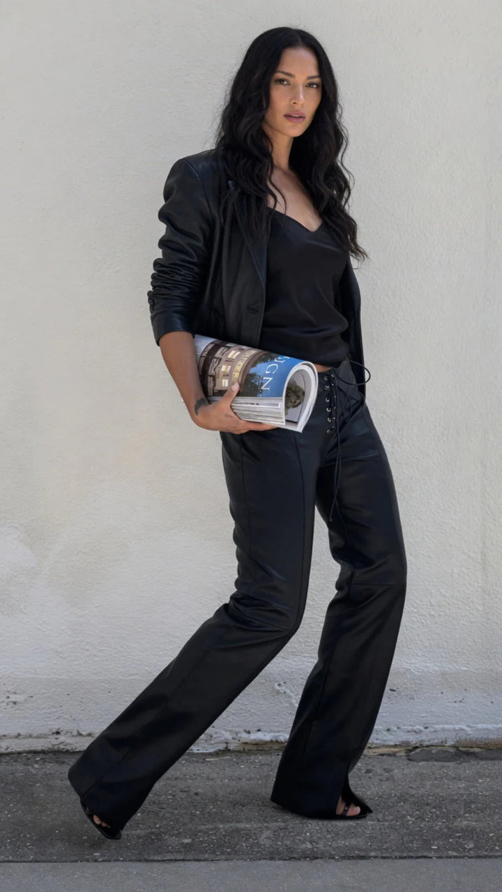 Faux Leather Trousers