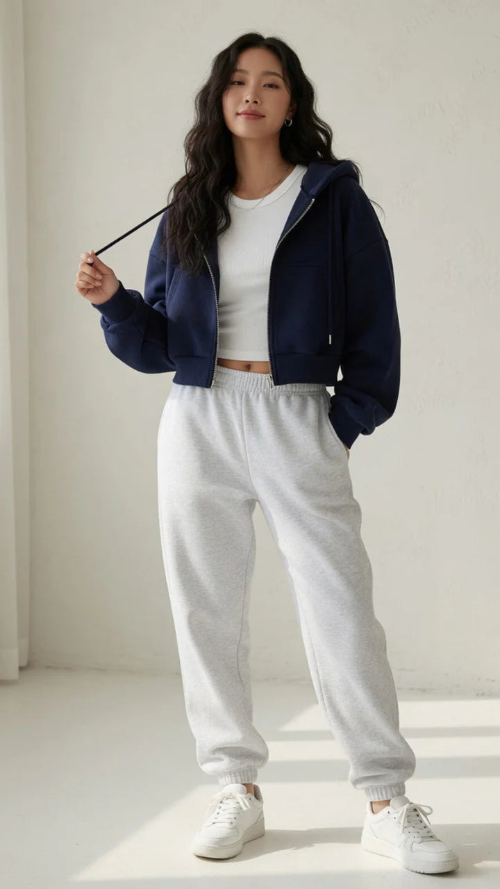 Basic Cropped Hoodie