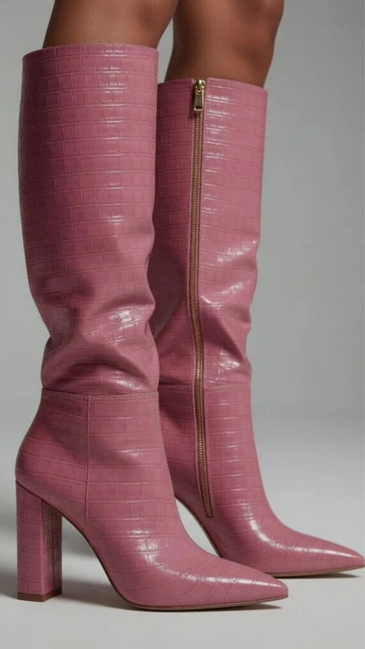 Zipper High Heel Boots