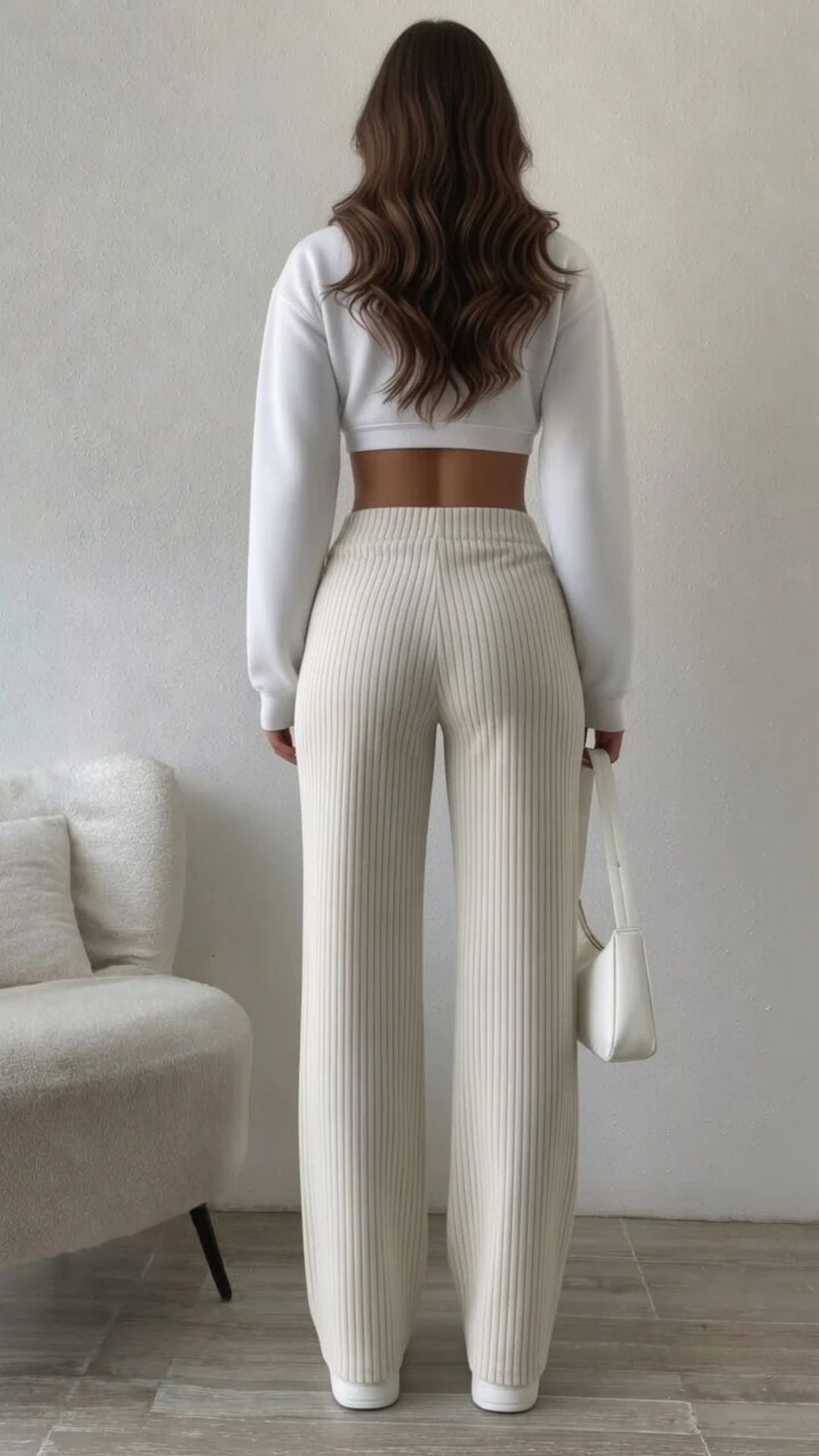 Beige Pleated Joggers