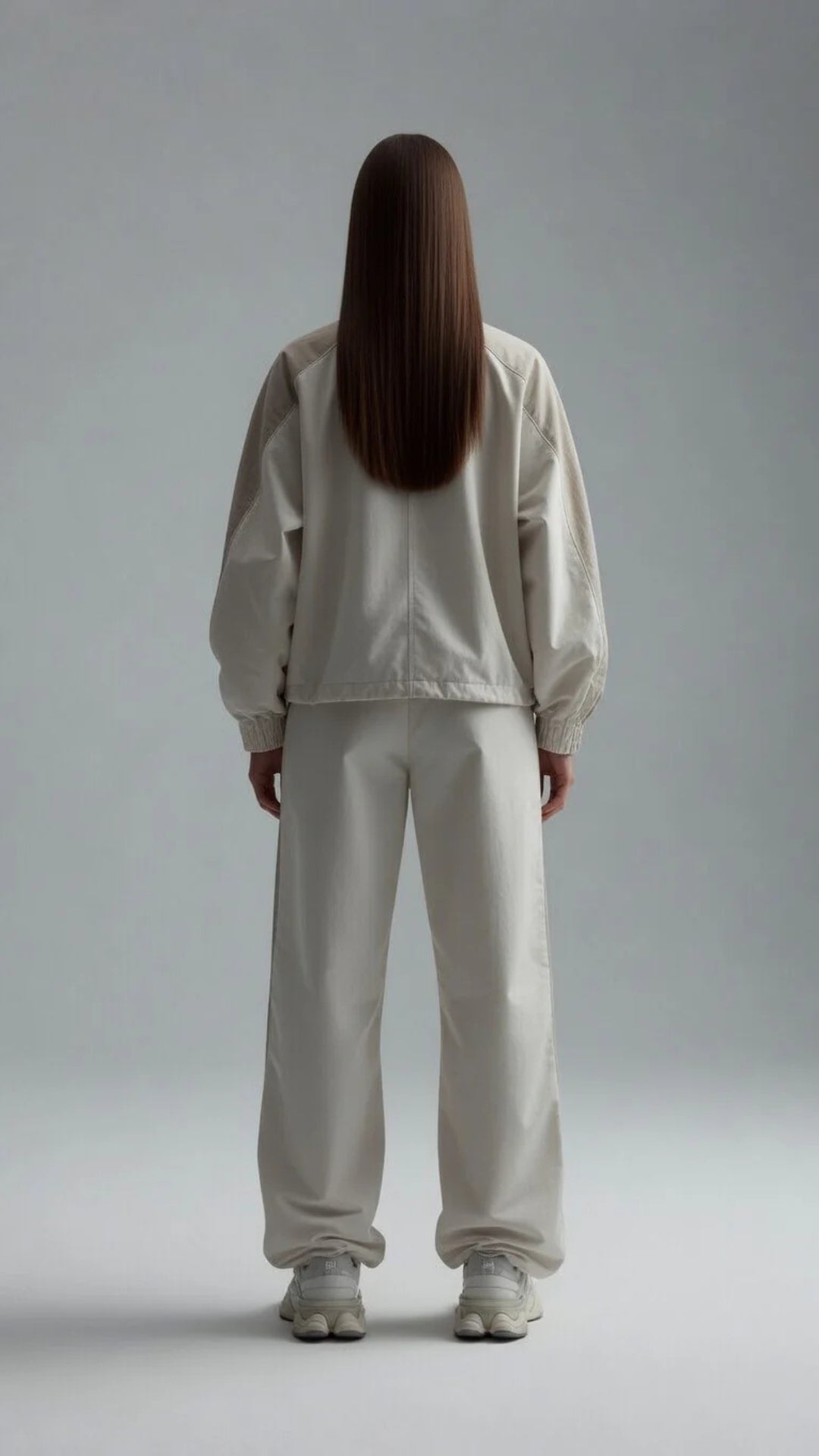 Two-Tone Colour Zip-Up Jacket &amp; Wide Leg Parachute Trouser Set