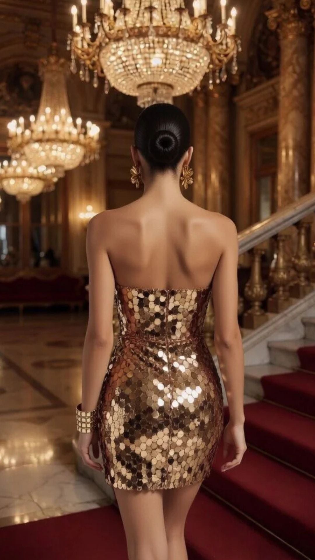 Sequin Strapless Mini Dress