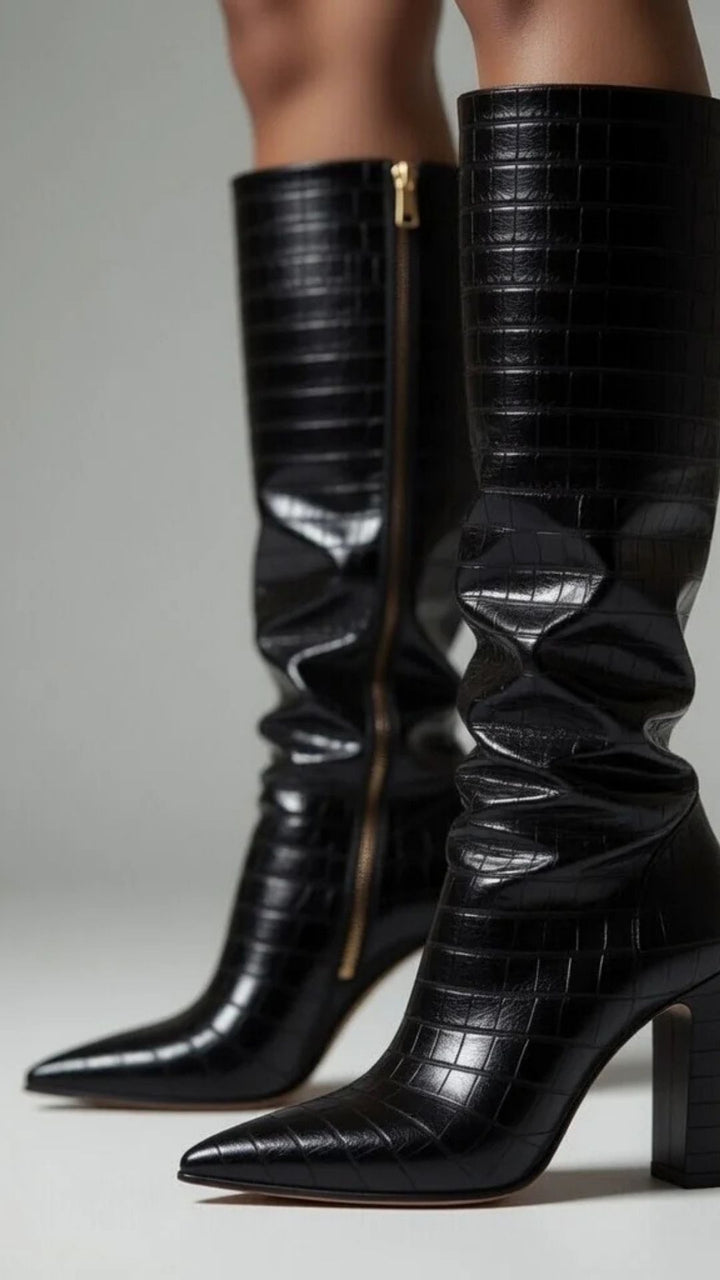Zipper High Heel Boots