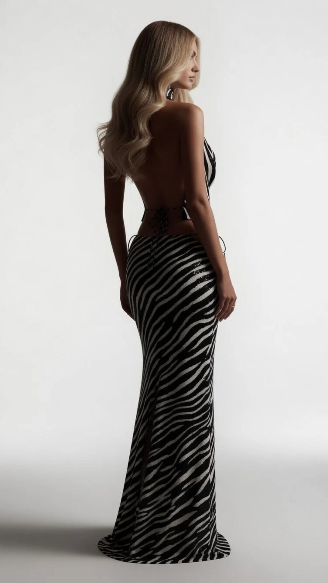 Zebra Top and Maxi Skirt Set