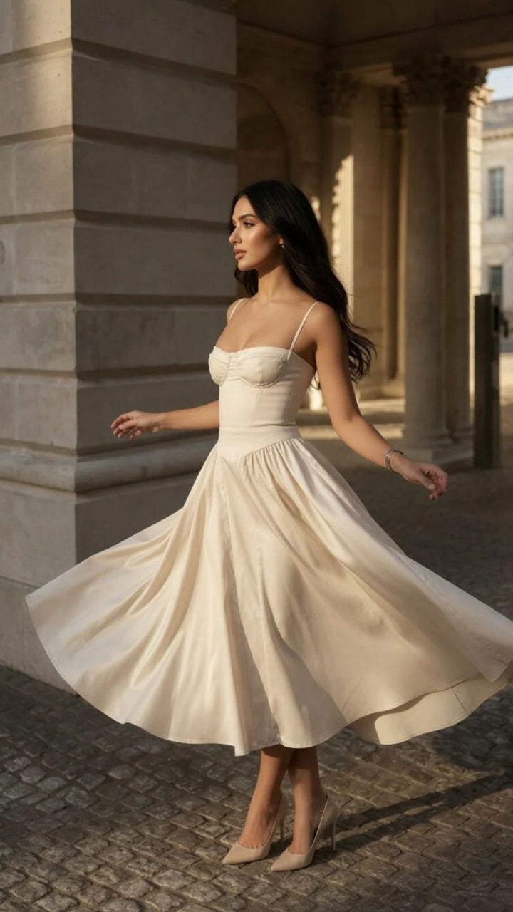 Corset Spaghetti Strap Midi Dress