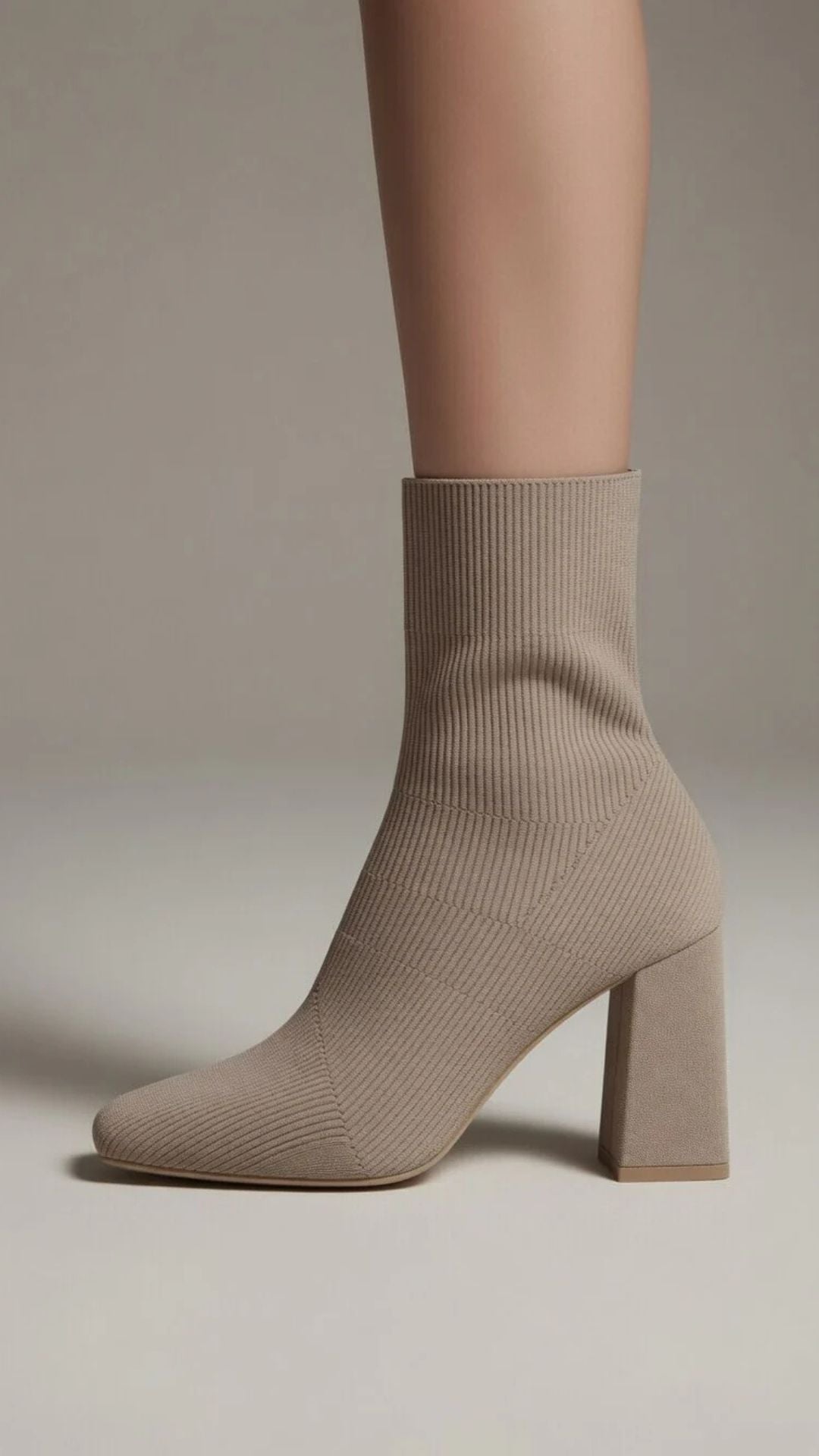 Ribbed-Knit Sock Boots