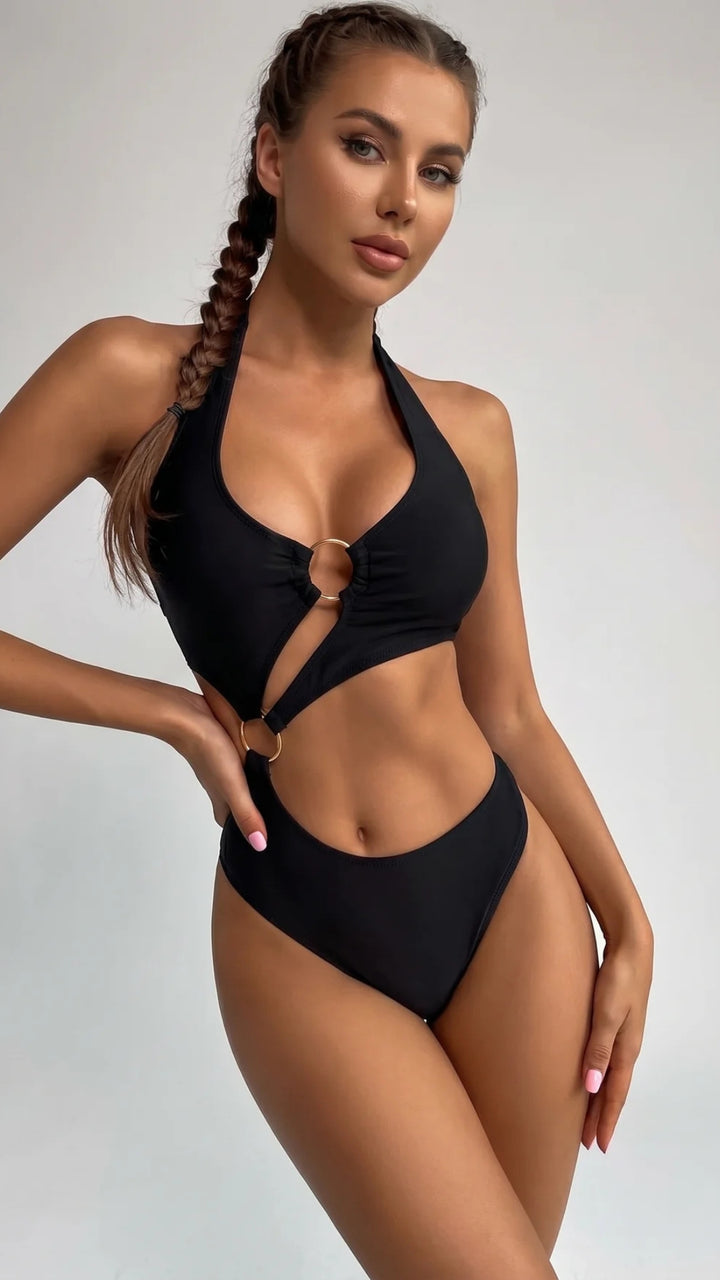 Black Asymmetrical Swimsuit