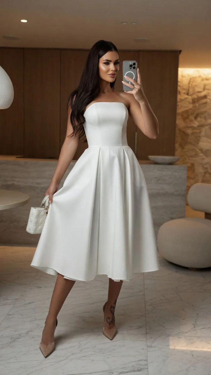Strapless Midi Dress