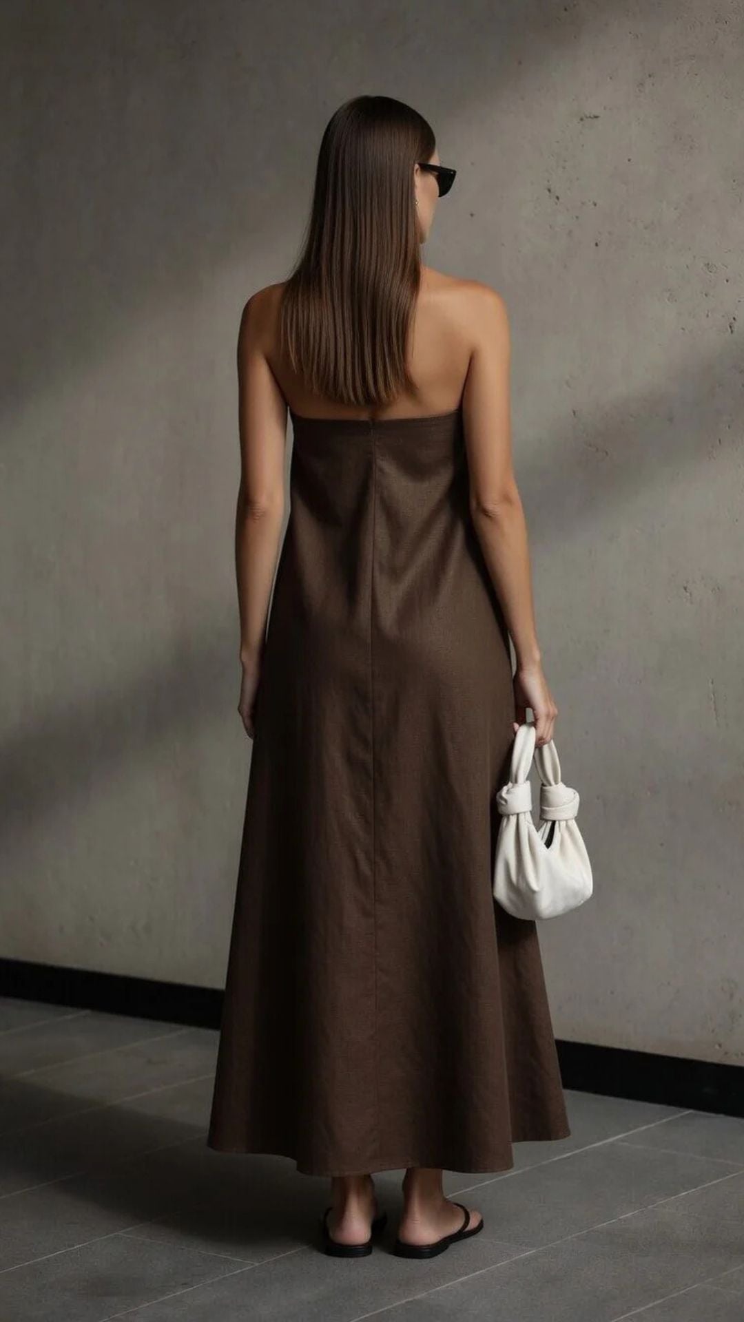 Strapless Linen Maxi Dress