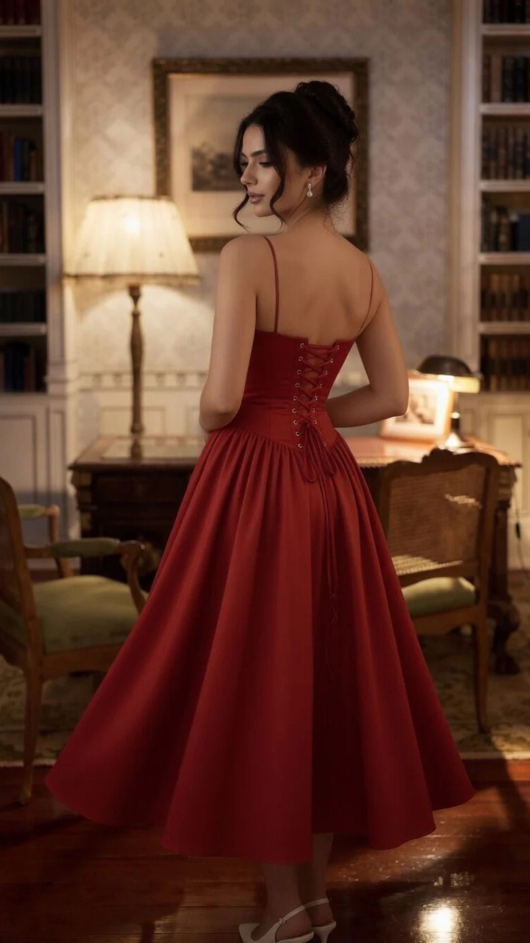 Corset Spaghetti Strap Midi Dress