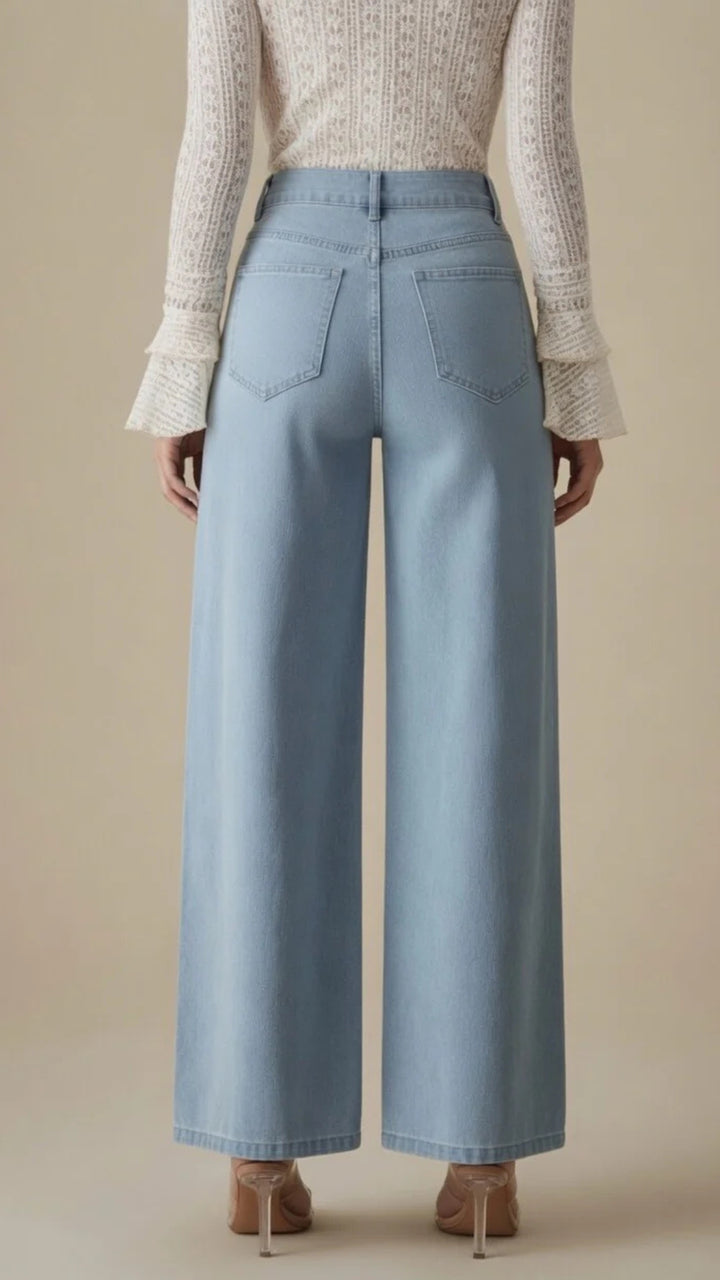 Beaded Detail Straight Leg Denim Jeans