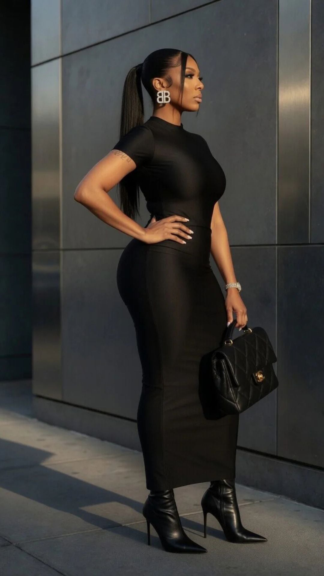 Short Sleeve Bodycon Maxi Dress