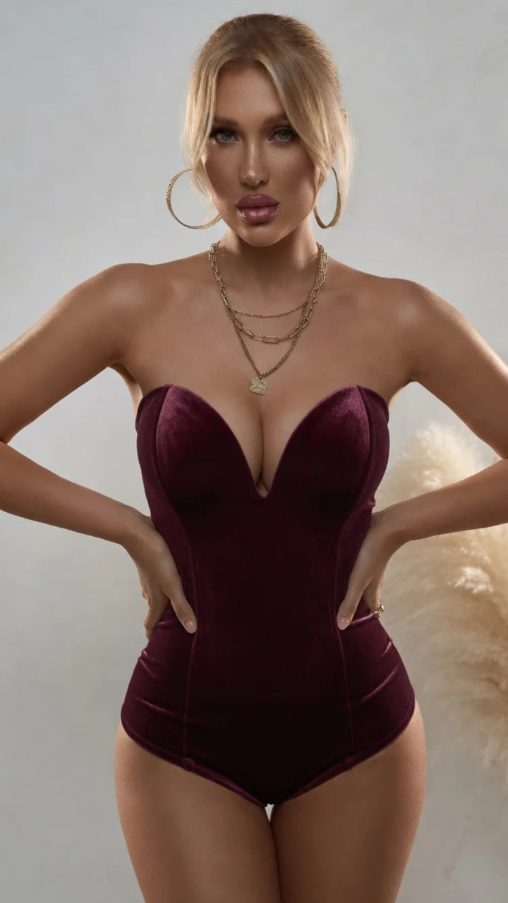 Velvet Strapless Bodysuit