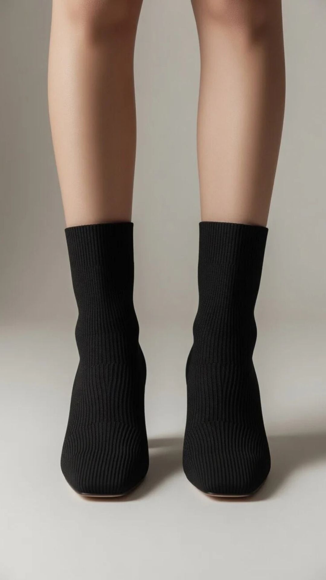 Ribbed-Knit Sock Boots