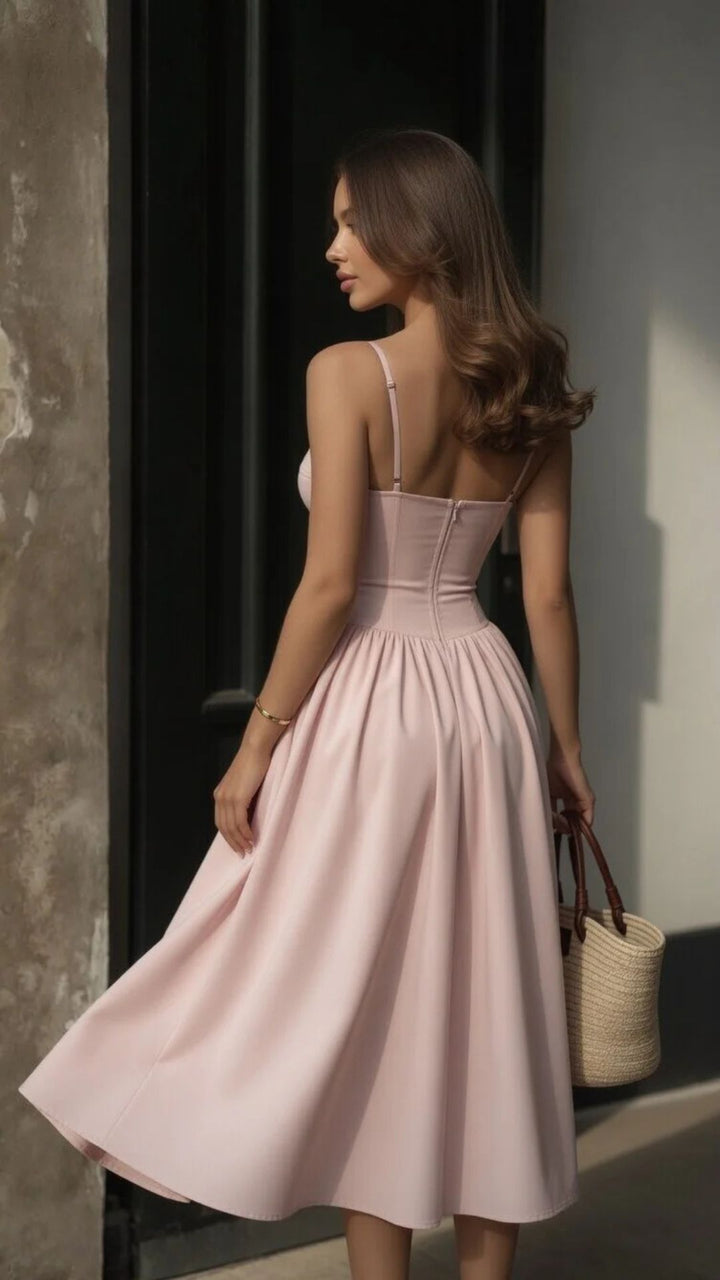 Corset Spaghetti Strap Midi Dress
