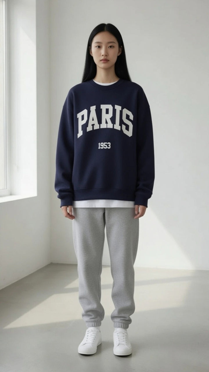 Basic Paris Print Sweatshirt