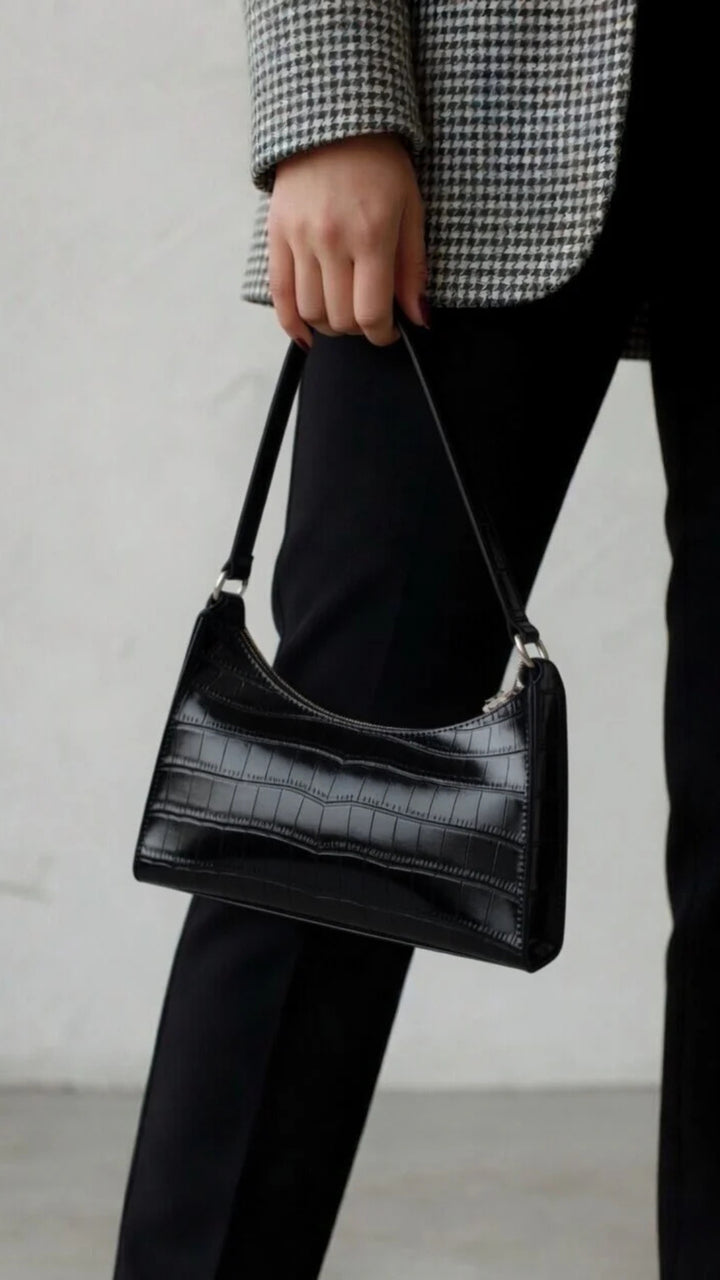 PU Leather Alligator Pattern Handbag