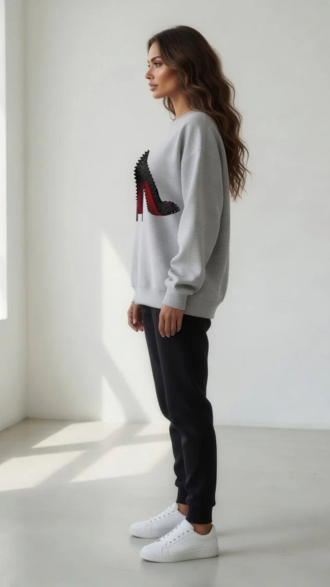 Grey Design Print Sweatshirt