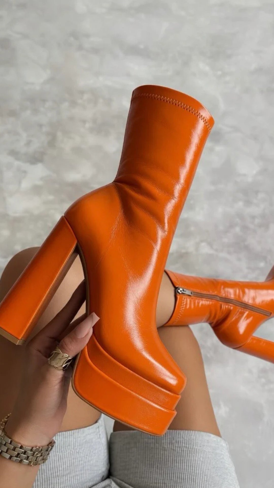 PU Leather Mid-Calf Boots