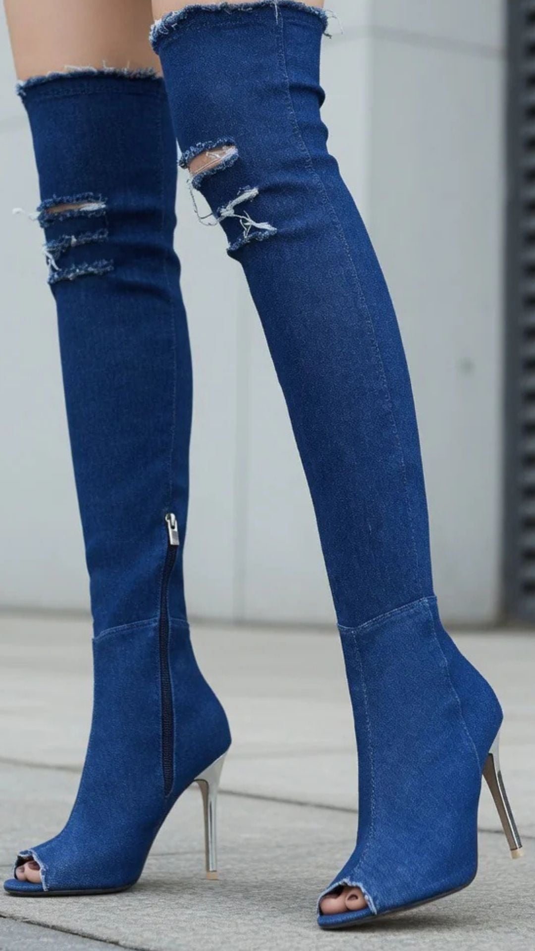 Denim Long Boots