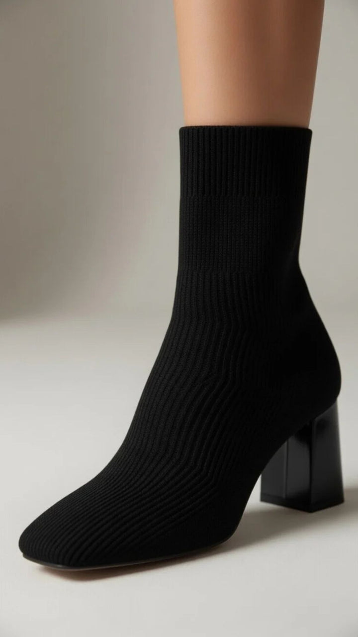 Ribbed-Knit Sock Boots