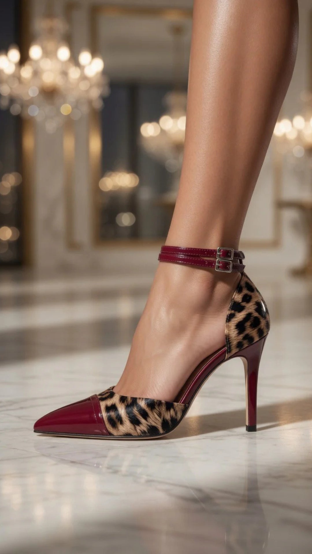 Leopard Print Pointed Toe High Heels