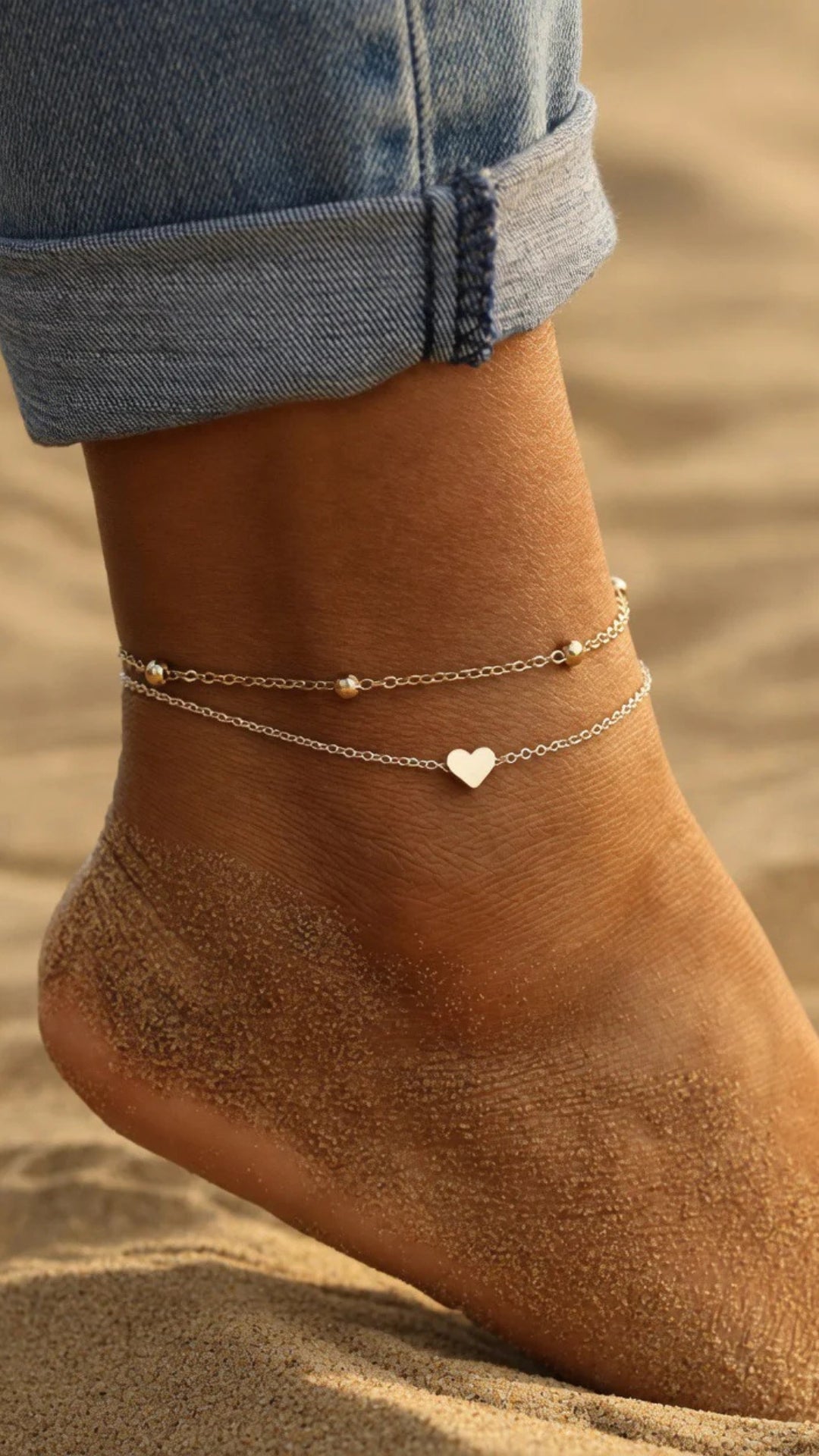 Love Heart Design Anklet